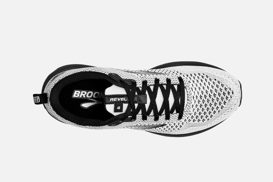 Brooks Running Shoes - Revel 4 Road Womens - White/Black - LZP-470612